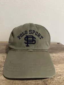 Vintage Polo Sport Ralph Lauren Spell Out Hat Cap 90s Green Rare Strapback - Picture 1 of 10