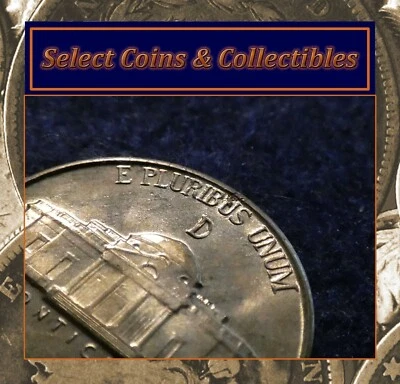 1943-D Jefferson Nickel Silver BU FS CONECA RPM-006 "Tilted D" Lamination Error - Image 1 of 4