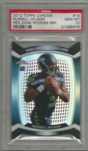 2012 NFL RUSSELL WILSON SS Topps Chrome Red Zone Rookie Refractor PSA 10