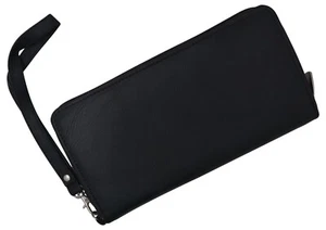 RFID Blocking Leather Women's Long Clutch Wallet Accordion Checkbook Hand Strap - Picture 1 of 21