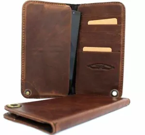 Genuine leather Case For Samsung Galaxy Note 2 / Note 1 book wallet cover Brown - Picture 1 of 7