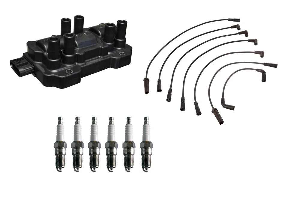 Juego de 6 bujías de diseño de ranura en U y bobina de encendido Denso para GM 4,3 L V6 Foto 1 de 1