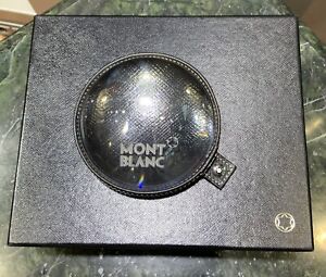 Montblanc Lupe Briefbeschwerer Leder Schwarz 8 Cm.  Mit Box