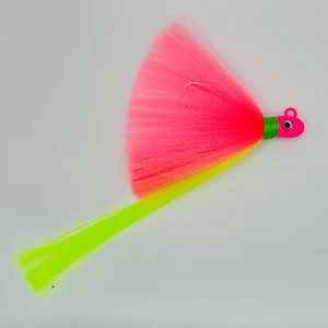 "PINK N CHARTREUSE" Flair Hawk Jig Snook Tarpon Redfish Striper - Picture 1 of 1