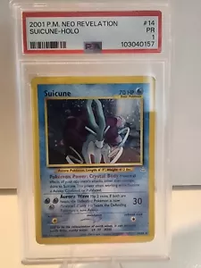 2001 Pokemon TCG Neo Revelation 14 Suicune Holo PSA 1 - Picture 1 of 1