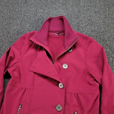 Chaqueta Prana Martina Mujer XL Ciruela Roja Asimétrica Botón Frontal Cremallera Completa Elastizada Foto 1 de 4
