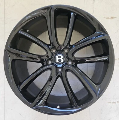 Llanta trasera negra Bentley Continental GT GTC 2019-2023 de fábrica OEM de 22" x 11" Foto 1 de 4