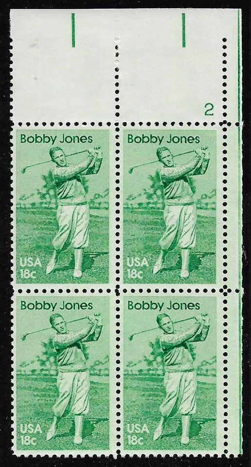 US #1933 1981 18c Bobby Jones Plate Block Mint F/VF NH. FREE SHIPPING  - Image 1 of 1