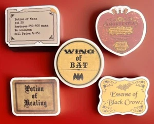 Retro Witchy Halloween Apothecary Bottle Potion Labels (5 Stickers) A - Picture 1 of 5
