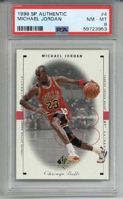 1998 UPPER DECK SP AUTHENTIC #4 MICHAEL JORDAN CARD CHICAGO BULLS PSA 8 MINT - Image 1 of 2