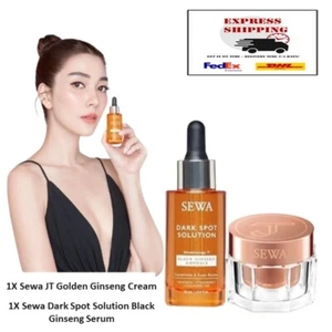 1 Set Sewa JT Golden Ginseng Cream + Sewa Dark Spot Solution Black Ginseng Serum - Picture 1 of 12