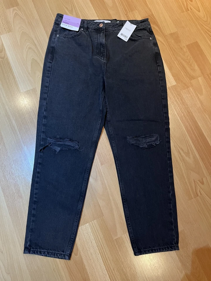 BNWT NEXT MOM HIGH RISE BLACK JEANS SIZE 14 - Image 1 of 1