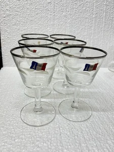 Vtg Cristal D'Arques Parisienne Platinum Rim Stemware Etched Leaves Platinum Rim - Picture 1 of 6
