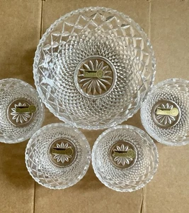 Vintage Böhmen Tschechoslowakei 24 % pbO Kristall Salatschüsseln Set (5) 4/5”, 1/8” Neu - Bild 1 von 13
