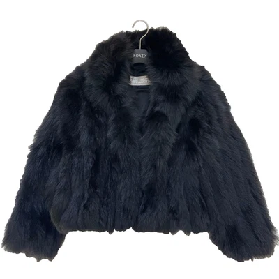 Abrigo de piel de zorro SAGA negro para mujer talla F Foto 1 de 4