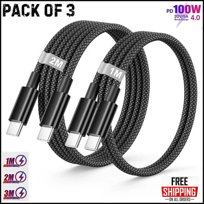 Type C to Type C Cable USB C Fast Charger Samsung Lead For iPhone 15 16 Pro Max - Image 1 of 4