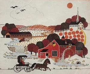 VTG SEALED Dimensions Crewel Embroidery Country Travel Kit 1166 Charles Wysocki - Picture 1 of 5