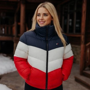 Tommy Hilfiger Chaqueta Puffer WMNS XL Rojo Bloque de Color Resistente al Agua Abrigo de Invierno - Imagen 1 de 11