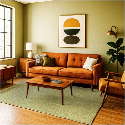 Koeckritz Modern Soft Green Area Rug | Living Room, Bedroom, Natural Home Décor - Image 1 of 4
