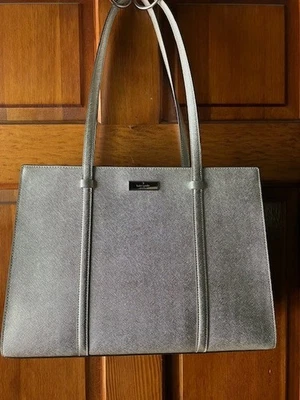 Kate Spade Kenzie Large Tote Bag - Metallic Silver Purse - Good Condition - Изображение 1 из 4