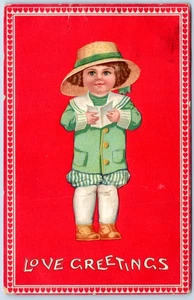 AK Valentinstag Liebe Grüße kleines Mädchen Gottschalk HV11 - Bild 1 von 2