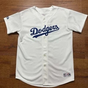 Vintage Majestic LA Dodgers Jersey Youth XL Mens M White Martin 55 Los Angeles - Picture 1 of 13
