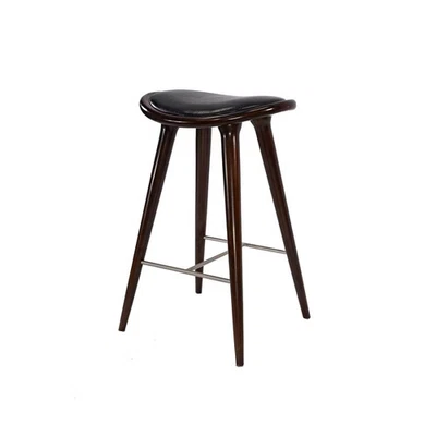 Lucio Oval Backless Wood Barstool Black/Cappuccino - Boraam: Rubberwood Frame, - Image 1 of 4