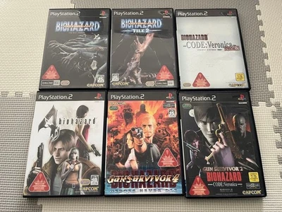 PS2 Games Resident Evil BIOHAZARD Series Outbreak Code Veronica etc 6ps Set - Image 1 of 4