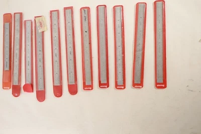 11 STEEL MACHINEST RULERS NAMES STARRETT, SPI, MITUTYO 6 " AND 4 " MUST SEE - Image 1 of 4