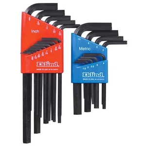Eklind 10022 10222 Alloy Steel Standard SAE/Metric Long & Short Arm Hex Key Set - Picture 1 of 6