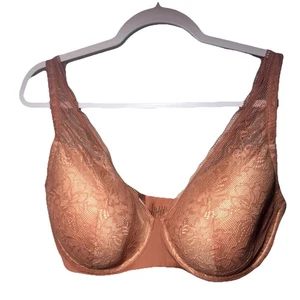 Third Love Bra Size 40E Graphic Lace Plunge Underwire Champagne Sexy Coquette - Picture 1 of 6