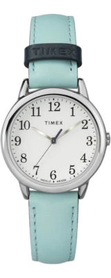 Timex TW2R62900, Reloj Mujer Fácil Lectura, Cuero Azul, Esfera Blanca, Indiglo Foto 1 de 2