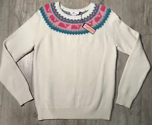 Nuovo! Maglione pullover nordico VINEYARD VINES donna Fair Isle MARSHMELLOW piccolo - Foto 1 di 4