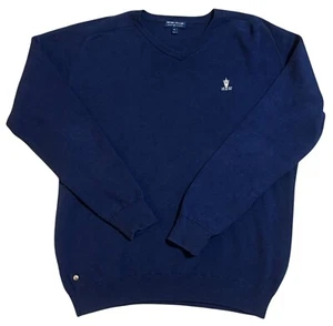 Peter Millar Pullover Herren XL Golf dunkelblau V-Ausschnitt Baumwolle Seide - Bild 1 von 4