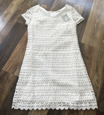 Vestido Anthropologie Staring at Stars crochê marfim tamanho pequeno - Imagem 1 de 4