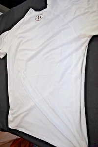 NEW Under Armour Heat Gear Mens Solid White Short Sleeve Athletic Apparel Size M - Picture 1 of 3