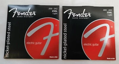 Dos juegos de cuerdas para guitarra eléctrica Fender .009 - .042 acero niquelado claro Foto 1 de 2