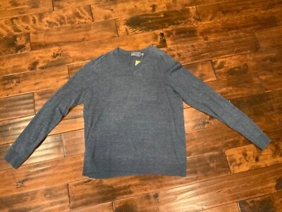 Suéter Vince Delgado Azul Cuello en V Bolsillo, Talla XL Foto 1 de 4