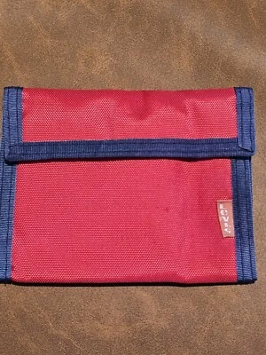 Vintage LEVI'S 1980's Red & Blue Bifold Wallet Hook & Latch Coin Pocket Nylon - Image 1 of 4