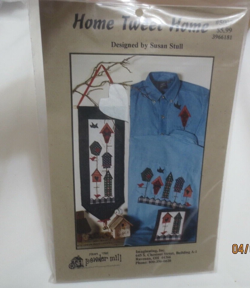 New From The Powder Mill # 5007 Applique Pattern 'Home Tweet Home' Birdhouses - Image 1 of 1