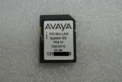 AVAYA IPO MU-LAW PCS10 SYSTEM SD Card Avaya IP 500 V2 700479710 - Image 1 of 2