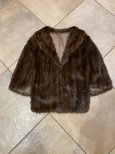 Vintage 1940s Long Haired Beaver Fur Stole With Pockets - Picture 1 of 14