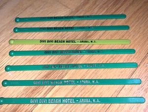 7 Vintage DIVI DIVI BEACH HOTEL SWIZZLE STIR STICKS Aruba, Netherland Antilles - Picture 1 of 3