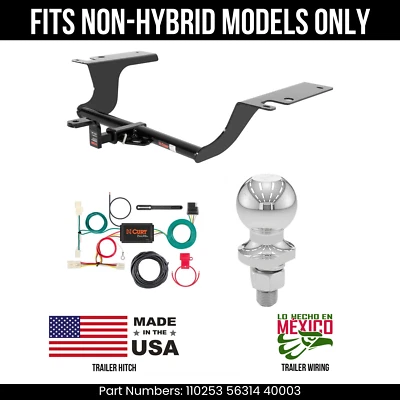 For 11-15 Kia Optima Trailer Hitch 4 Pin Wiring 2" Ball Fit non-Hybrid Curt 2K - Image 1 of 4