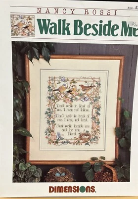 Dimensions Walk Beside Me Cross Stitch Leaflet By Nancy Rossi # 155, 1989 - Image 1 of 4