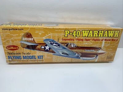 Guillow P-40 Warhawk Balsa And Tissue Flying Model Kit 501 Band Power 16.5” Span - Image 1 of 4