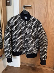 Dior Blue technical Taffeta Jacquard Oblique Bomber Jacket. XS. Authentic. - Picture 1 of 9
