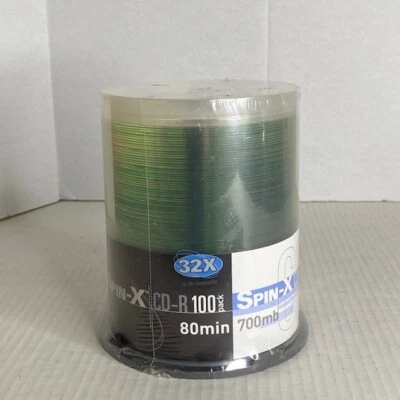 *New* Spin-X CD-R 100 Pack 48x 80min 700mb Blank Discs - Image 1 of 3