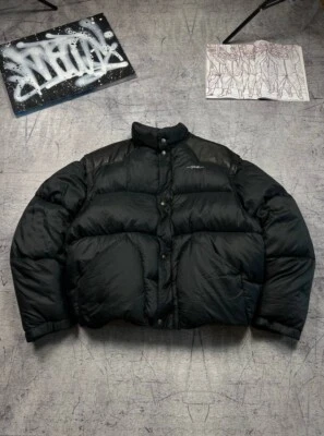 GENUINE VINTAGE US SCHOTT 126 GOOSE DOWN BLACK LEATHER SHOULDER 2 in 1 JACKET L - Image 1 of 4