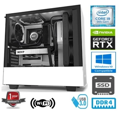 INTEL i9 9900K 5GHz 8 CORE 32GB RAM 240GB SSD 2TB HD GEFORCE RTX3070 GAMING PC - Image 1 of 4